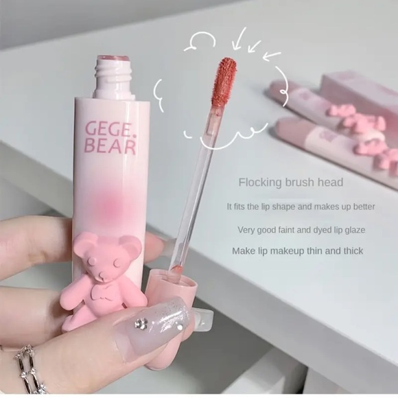 HP 🥳Gege Bear lipstick velvet soft mist matte in #01 tipsy pink - Picture 3 of 8